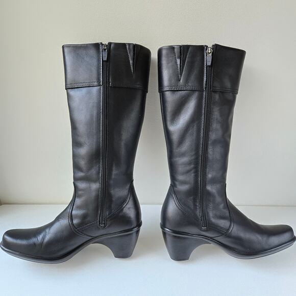 Dansko Risa Tall Leather Low Heel Black Riding Knee High Boots FLAW Womens Sz 39 - Picture 8 of 16